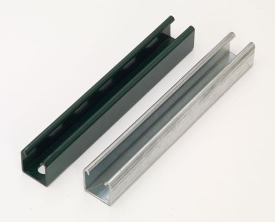 Channel, 1-5/8" x 1-5/8", 9/16" x 7/8" Slotted Holes, 12 Ga., 120" (10 Ft), Dura-Green