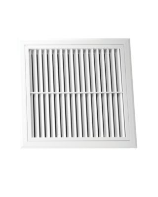 12" x 12" White Aluminum Return Air Filter Grille, 45-Degree Fixed Blade