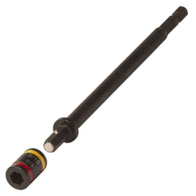 Exclusive, dual-sided, reversible 1/4" and 5/16" socket, hex chuck driver w/cleanable magnet tipped shaft.