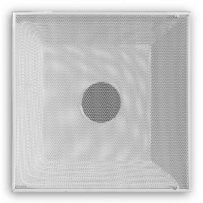 24" x 24" White T-Bar Perforated Return Grille with 14" Collar