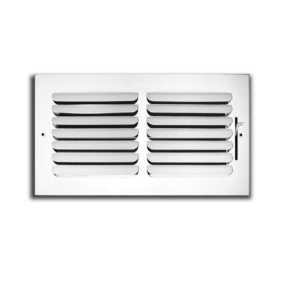 14" x 6" 1-Way White Fixed Curved Blade Wall/Ceiling Register