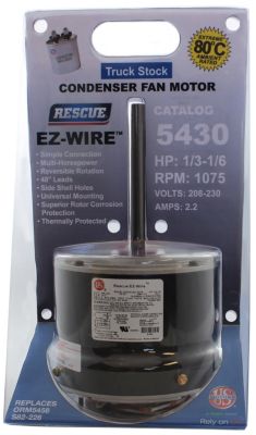 1/3-1/6 HP, 1075 RPM, 208-230V, Condenser Fan Motor CCWLE Reversible F HP, (TEAO)